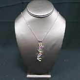 14K White Gold Galerie De Bijoux Tres Chic Diamond & Multi Gem Necklace in Original Box Sonia Bitton